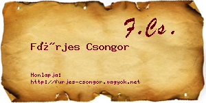 Fürjes Csongor névjegykártya