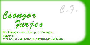 csongor furjes business card